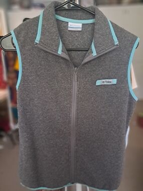 Columbia Gray Heather Jacket with Teal Trim